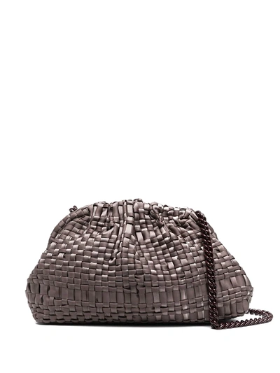 Maria La Rosa Game Woven Shoulder Bag In Brown