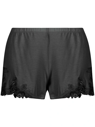 La Perla Floral-embroidered Sleep Shorts In Grey