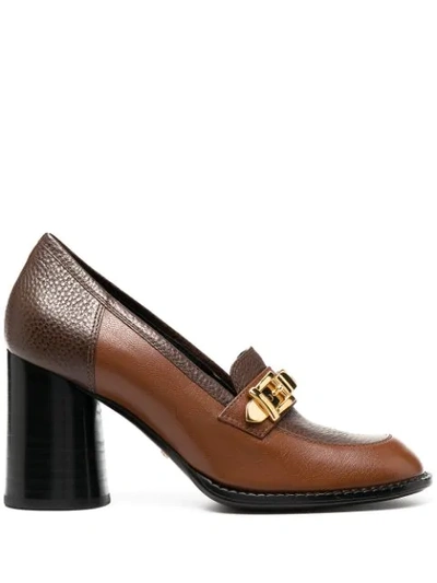 Gucci Chain-link Detail Pumps In Brown