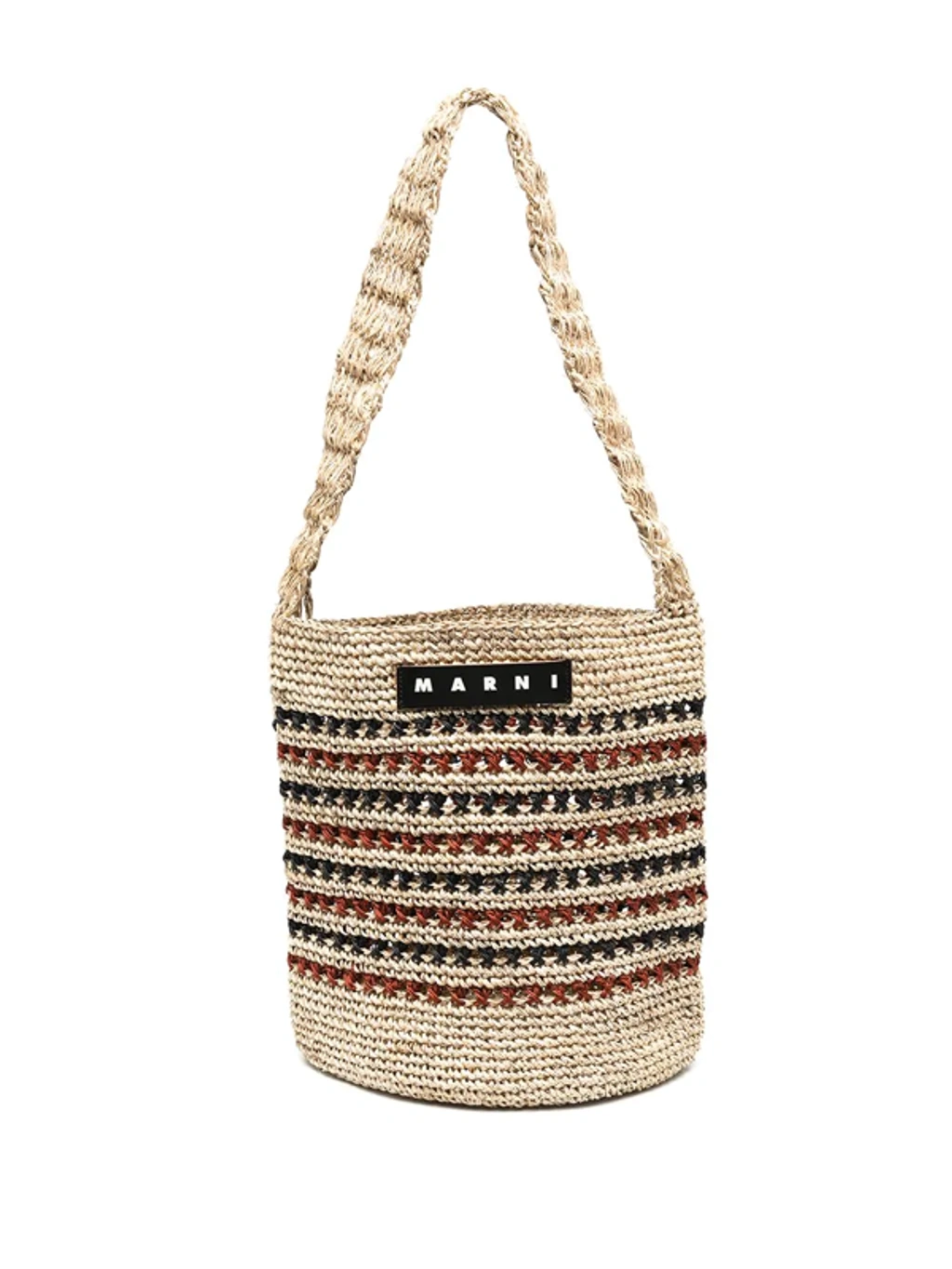 Marni Market Striped Crochet Shoulder Bag In Neutrals | ModeSens