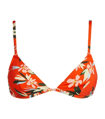 Solid & Striped Lulu Floral Bikini Top In Orange