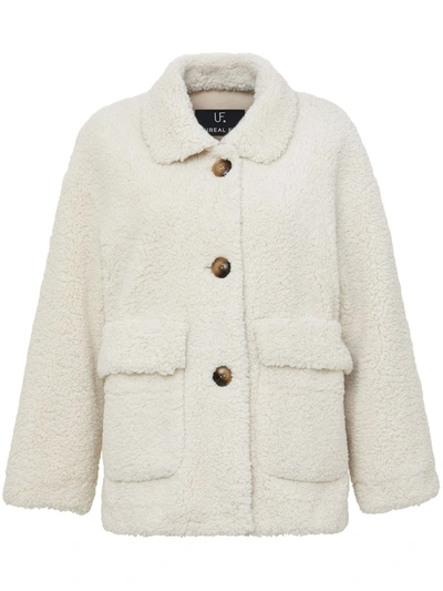 Unreal Fur Faux Shearling Coat In White