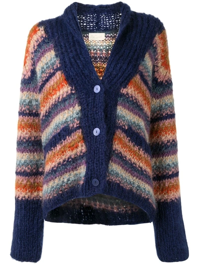 Mes Demoiselles Striped V-neck Cardigan In Multicolour