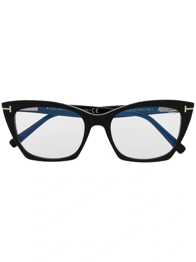 Tom Ford Cat-eye Clear-lens Glasses In Black