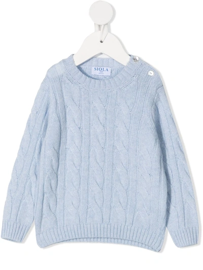 Siola Babies' Cable Knit Jumper In Blue
