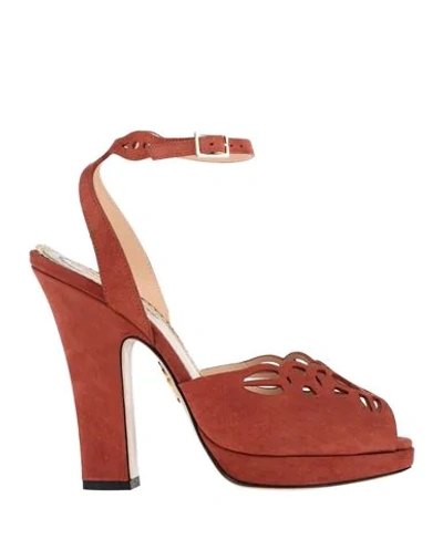Charlotte Olympia Sandals In Rust