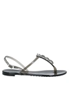 Casadei Toe Strap Sandals In Black
