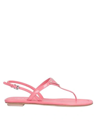 Prada Toe Strap Sandals In Pink
