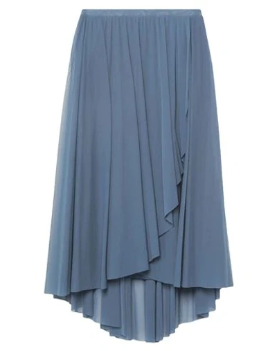 Le Tricot Perugia Woman Midi Skirt Pastel Blue Size L Polyamide