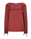 Ottod'ame Blouses In Brick Red