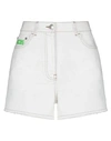 Gcds Denim Shorts In White