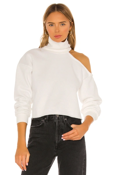 Lovers & Friends Cut Out Turtleneck Sweatshirt In White