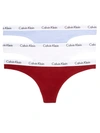 Calvin Klein Carousel Thong 3-pack In Red,peri,white