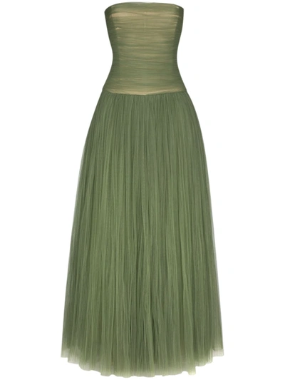 Khaite X Browns 50 Fran Tulle Gown In Green