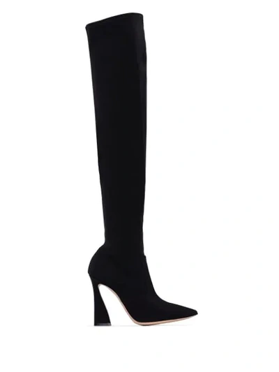 Gianvito Rossi Black Atlas 105 Thigh-high Stretch Boots
