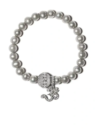 Loree Rodkin Diamond-embellished Pearl Bracelet In Silver