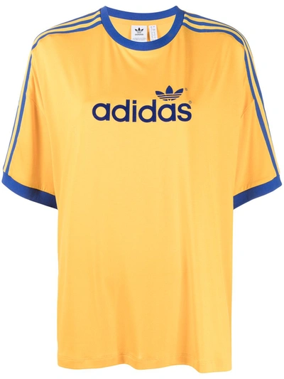 Adidas Originals Logo-print T-shirt In Yellow