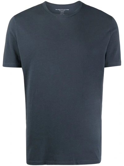 Majestic Short-sleeved Slim-fit Crew Neck T-shirt In Marine