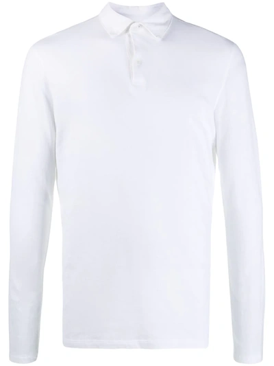 Majestic Long Sleeved Polo Shirt In White