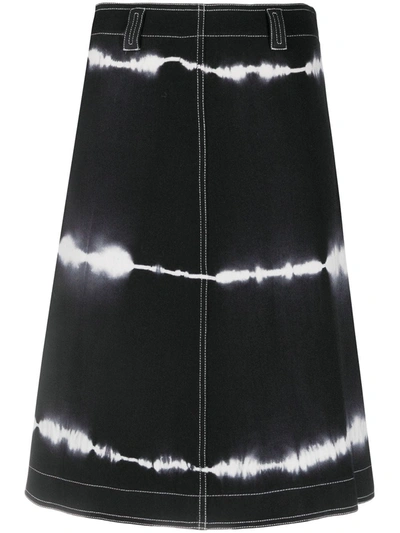 Pre-owned Courrèges 2000s Tie-dye A-line Skirt In Black