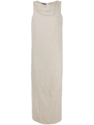 Pre-owned Gianfranco Ferre 1990s Sleeveless Long Dress In Neutrals