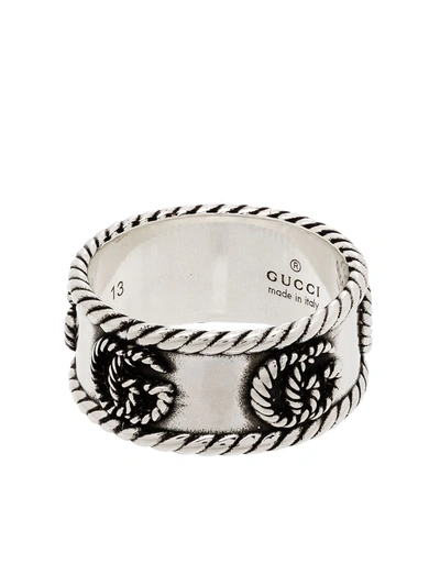 Gucci Sterling Silver Gg Marmont Ring