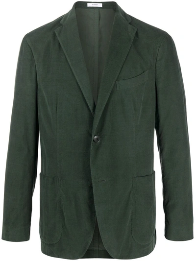 Boglioli K-jacket Corduroy Slim-fit Blazer In Green
