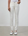 Lafayette 148 Petite Waxed Denim Classic Slim Leg Jean In Beige