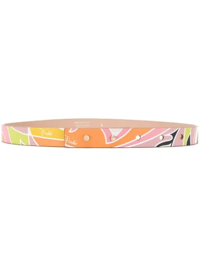 Emilio Pucci Quirimbas Print Belt In Pink