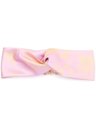 Emilio Pucci Floral Print Gathered Headband In Pink