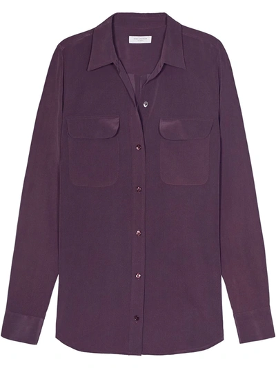 Equipment Crepe De Chine Shirt In Red