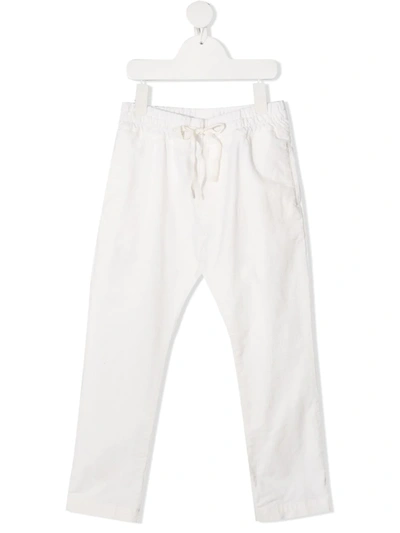 Paolo Pecora Kids' Drawstring Straight Trousers In White