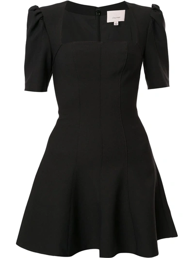 Cinq À Sept Frances Sheer Overlay Mini Dress In Black