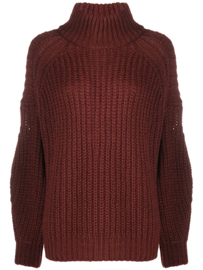 Ba&sh Buffy Chunky-knit Jumper In Red