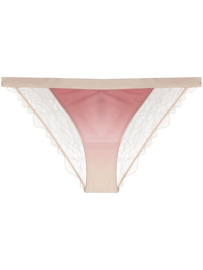 Love Stories Mid-rise Lace Briefs In Pink