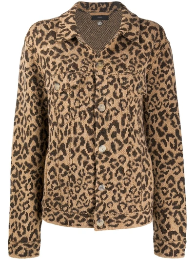 Alanui Leopard-print Button-fastening Cardigan In Neutrals