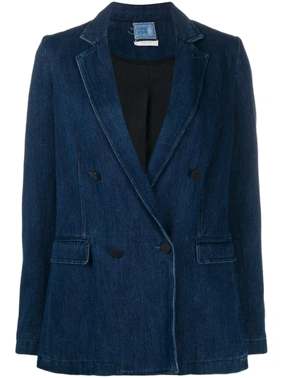 Forte Forte Double-breasted Denim Blazer In Blue