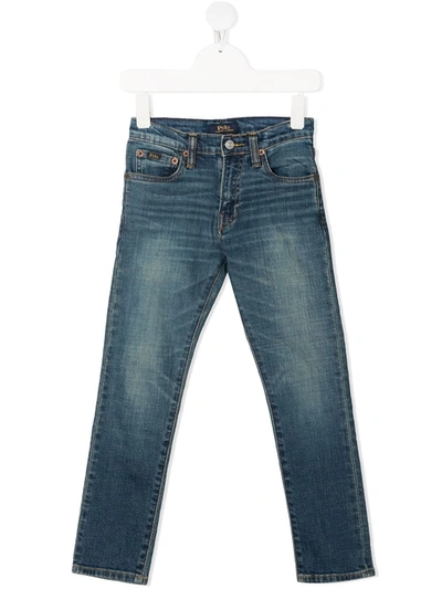 Ralph Lauren Kids' Mid-rise Straight Jeans In Blue