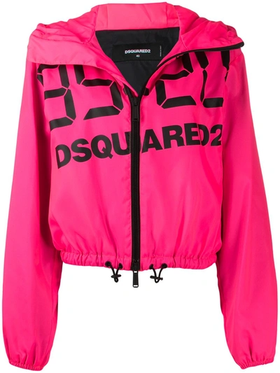 Dsquared2 Logo-print Hooded Jacket In Pink