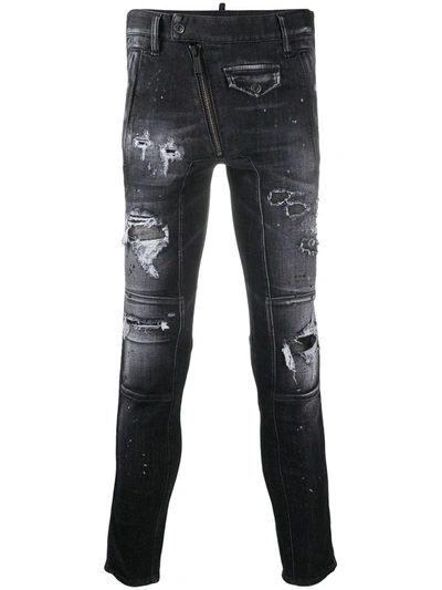 Dsquared2 Ripped Skinny Jeans In Black
