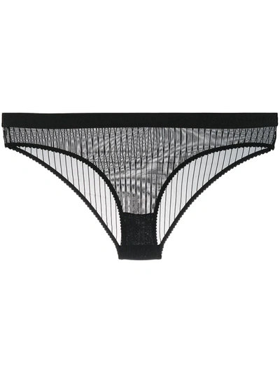 Balmain Semi-sheer Briefs In Black