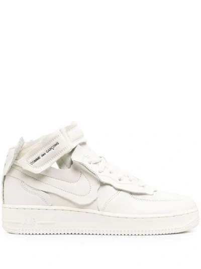 Nike X Comme Des Garçons Air Force 1 Mid Sneakers In 02off White