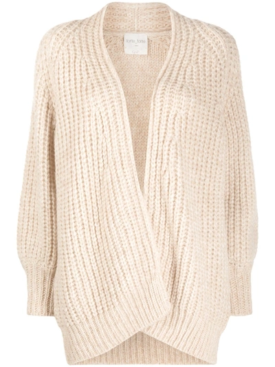 Forte Forte Ribbed Chunky Cardigan In Neutrals