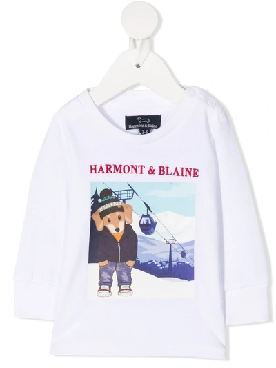 Harmont & Blaine Junior Babies' Ski Dog Print T-shirt In White