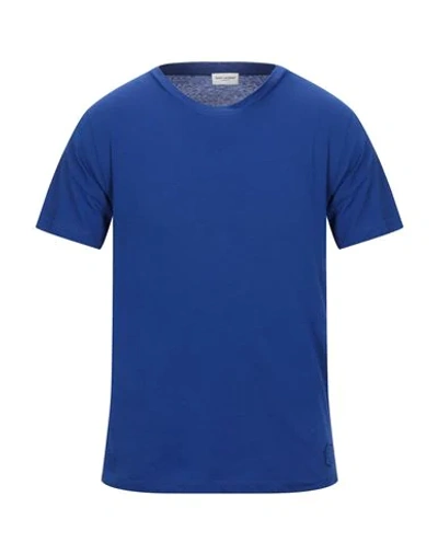 Saint Laurent T-shirts In Bright Blue