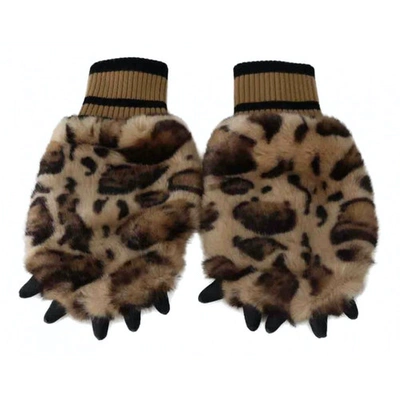 Pre-owned Dolce & Gabbana Mittens In Brown
