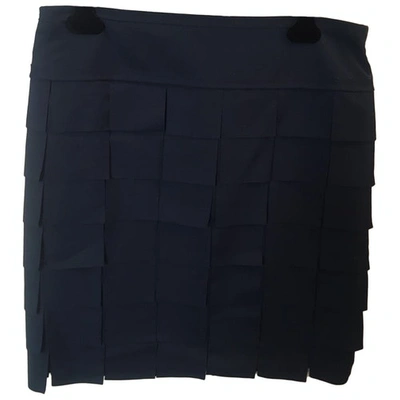 Pre-owned Liviana Conti Wool Mid-length Skirt In Navy