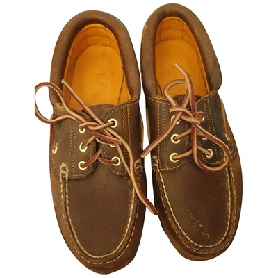 Pre-owned Timberland Leather Flats In Camel