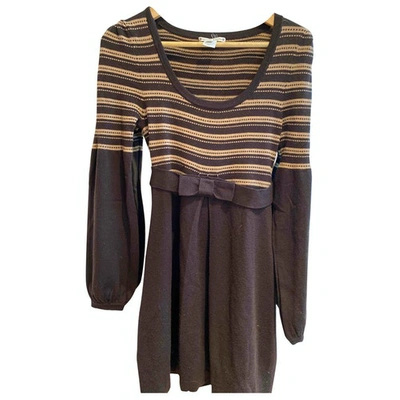 Pre-owned Nanette Lepore Wool Mini Dress In Brown