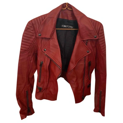 Pre-owned Tom Ford Leather Jacket In Red